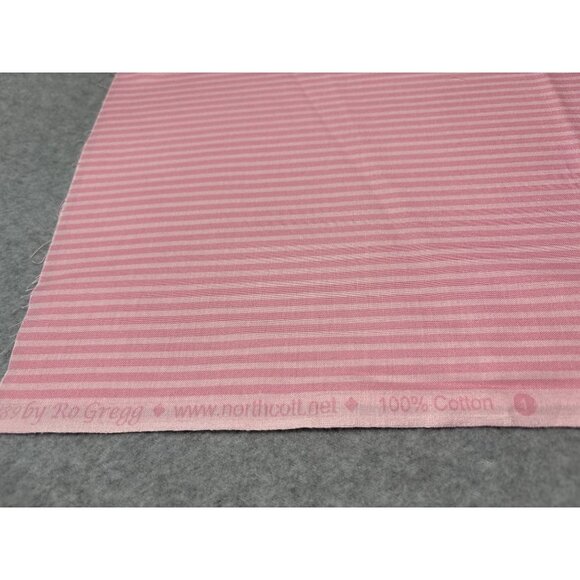 Pink & Pink Striped Cotton Fabric by Ro Gregg 19" x 36" Quilting Sewing Material - Picture 3 of 6